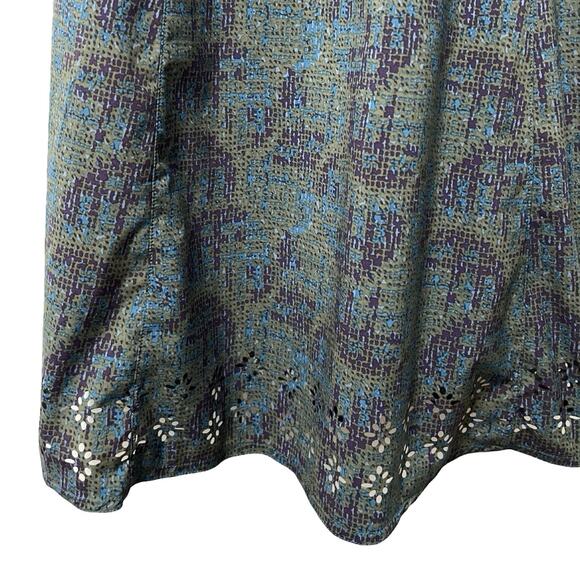 Toad & Co Sunkissed Petal Mini Dress Size S Green Laser Cutout Hem Stretch - Picture 4 of 9